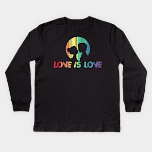 Adorable Love is Love Colorful Romantic Silhouette Kids Long Sleeve T-Shirt